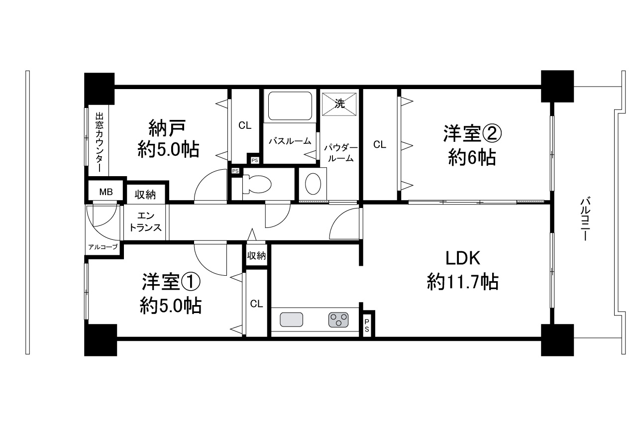 ウェルヤード東貝塚の間取り|リフォームプランの詳細はお問合せください。