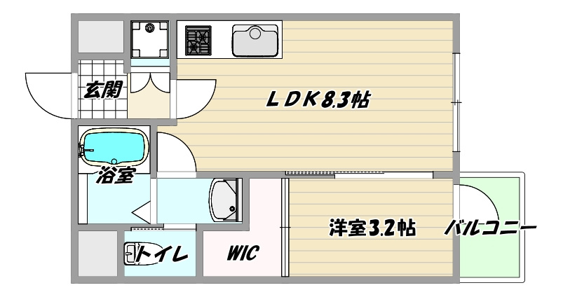 大阪市淀川区東三国１丁目の賃貸マンションの間取り