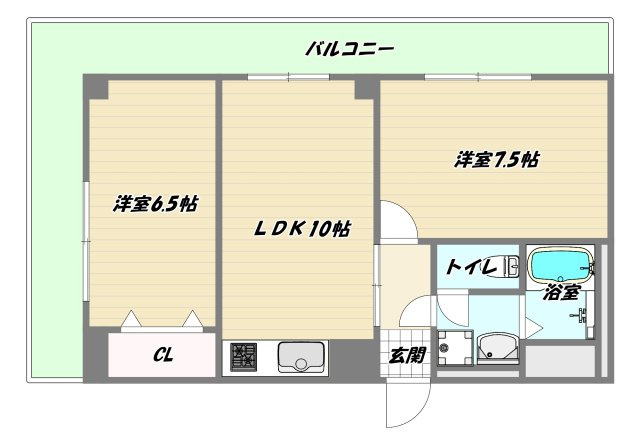 大阪市淀川区木川東３丁目の賃貸マンションの間取り