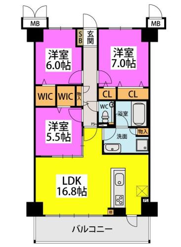 【間取り】 | ラフィーネ大手門　★プライスホームなら仲介手数料が無料です★