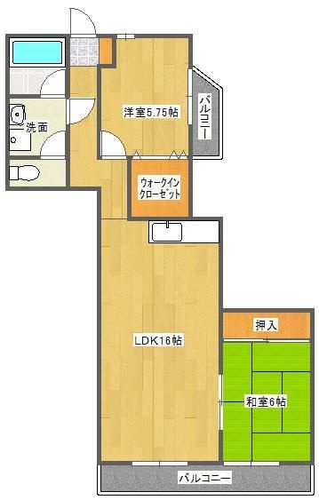 徳島市津田町１丁目の賃貸マンションの間取り