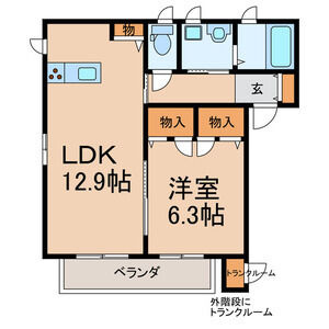 【間取り】 | Ｃｉｎｑ　Ｓｔｅｌｌａ　１・２（サンクステラ１．２） | 間取りです。