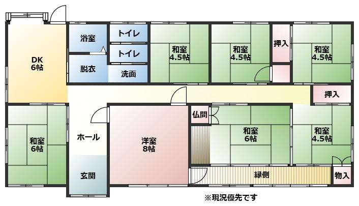 都城市志比田町の中古一戸建の間取り