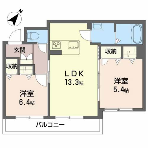 ベレオ万代の間取り