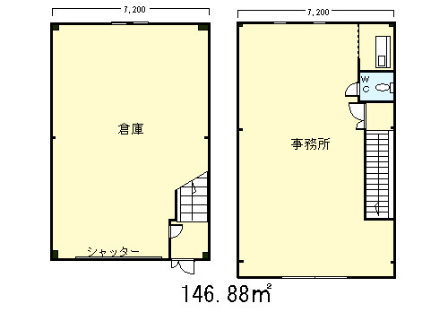 飾磨区加茂倉庫付事務所Ｂの間取り