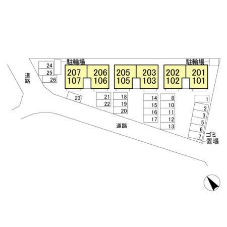 ジヴェルニー　003の区画図|他社様掲載物件もまとめてご紹介、ご案内可能です(^^)/