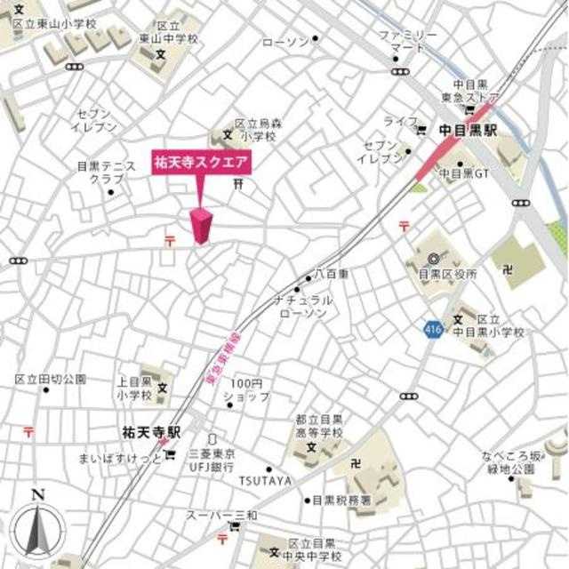 祐天寺スクエアの地図