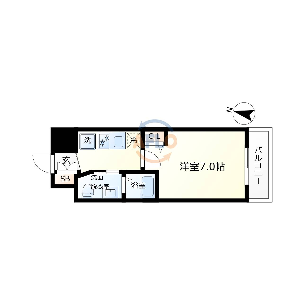 TLRレジデンス本町WESTの間取り|Park Hana Honmachi WEST　開放感ある間取り