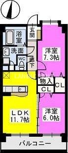 【間取り】 | ウエストキーファーⅡ