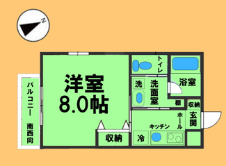 【間取り】 | シャトーライフ相模原Ⅴ | 間取り図：反転タイプ