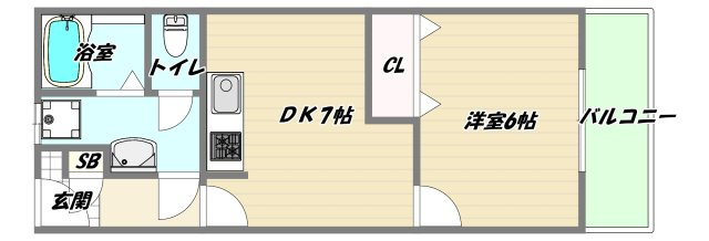 大阪市淀川区木川西１丁目の賃貸マンションの間取り