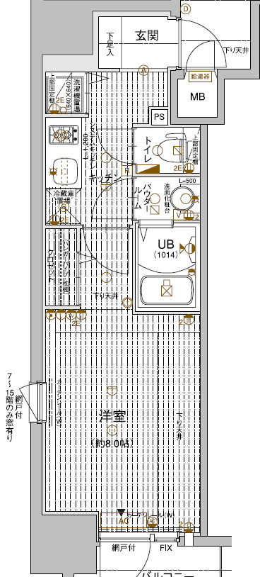 大阪市中央区常盤町２丁目の賃貸マンションの間取り