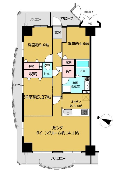 プレステージ青山の間取り
