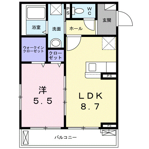 アンソレイエ町屋の間取り
