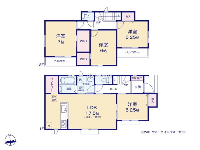 龍ケ崎市城ノ内4丁目　新築戸建　A号棟の間取り