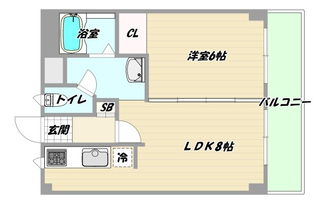 大阪市東淀川区東中島２丁目の賃貸マンションの間取り
