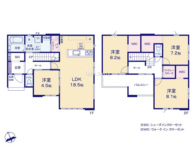 つくば市高崎3期　新築戸建の間取り