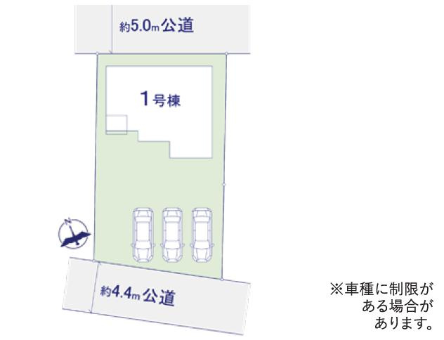 つくば市高崎3期　新築戸建の区画図