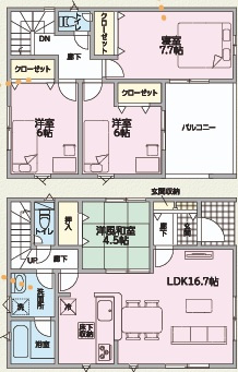「オール電化」「駐車２台」西二見第23　7号棟の間取り