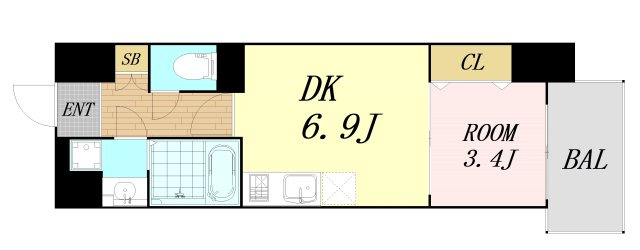 レシオス阿倍野ヴィータ　仲介手数料無料の間取り