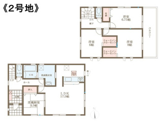 【間取り】 | 大和郡山市下三橋町の新築一戸建 全２区画 １ | ２号地間取図