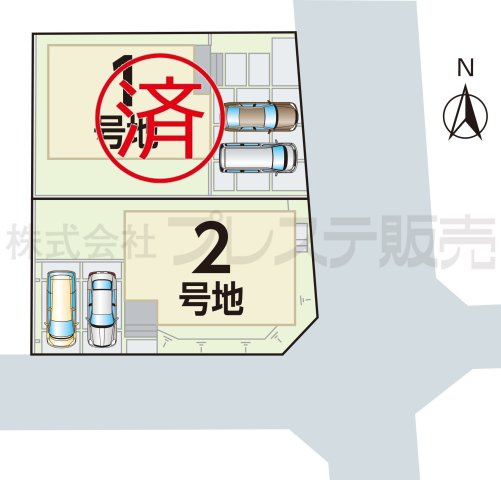 大和郡山市下三橋町の新築一戸建の区画図|全体区画図