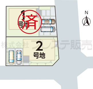 【区画図】 | 大和郡山市下三橋町の新築一戸建 全２区画 １ | 全体区画図