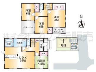 【間取り】 | 大和郡山市下三橋町の新築一戸建 全２区画 １ | １号地間取図