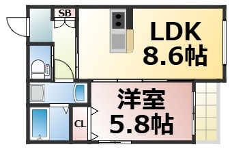 【間取り】 | Glicina南巽vient　仲介手数料無料