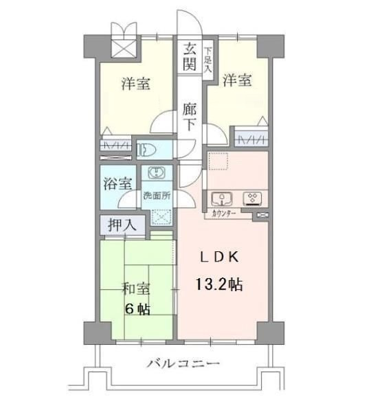 サンリヴァ隅田の間取り|間取りです。