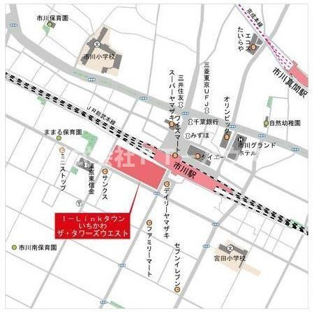 Ｉ－ｌｉｎｋタウンいちかわ　ザ　タワーズウエスト　プレミアレジデンスの地図