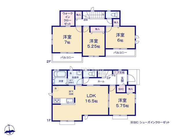 龍ケ崎市城ノ内4丁目　新築戸建　C号棟の間取り