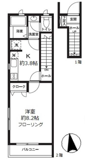 世田谷区宮坂２丁目のアパートの間取り