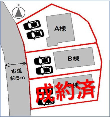【区画図】 | 【新築分譲住宅】東根市大字羽入　全3棟 | 全3棟の分譲住宅です♪