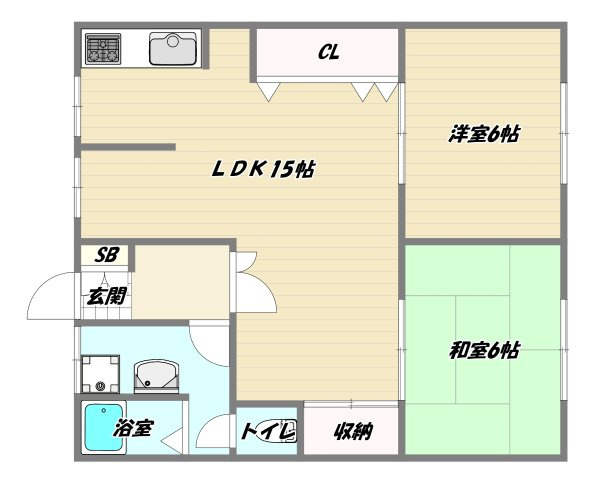 大阪市淀川区塚本６丁目の賃貸マンションの間取り