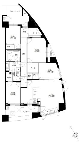 プラウドシティ上池袋の間取り|プラウドシティ上池袋：南西向き角部屋！全居室収納・窓が付いた４ＬＤＫリノベーション物件はフラット３５＆住宅ローン減税利用可能です！
