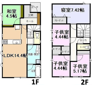 【間取り】 | 【新築分譲住宅】東根市大字羽入　全3棟 | (B棟)、価格2580万円、5LDK、土地面積152.86㎡、建物面積101.79㎡ 
