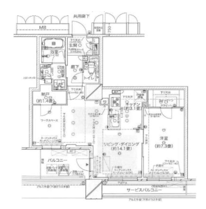 ブランズタワー大阪本町の間取り