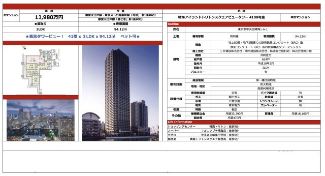 【その他】 | 晴海アイランドトリトンスクエアビュータワー　仲介手数料無料＋70万円現金プレゼント中