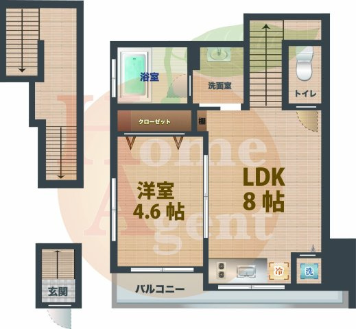 【間取り】 | グランエッグス中野方南町 | 1DKのお部屋です。