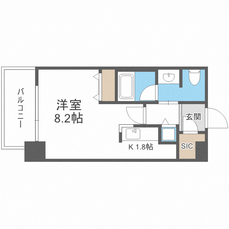 クロスレジデンス大阪新町の間取り