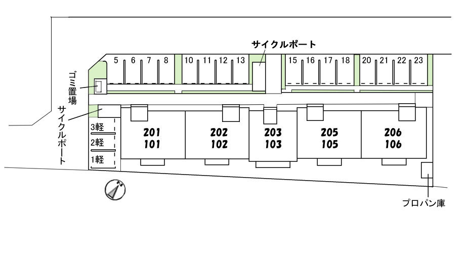 サンク・エールの駐車場