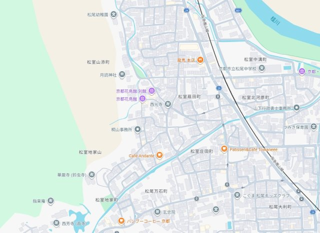 京都市西京区松室田中町　第1期　新築一戸建ての地図