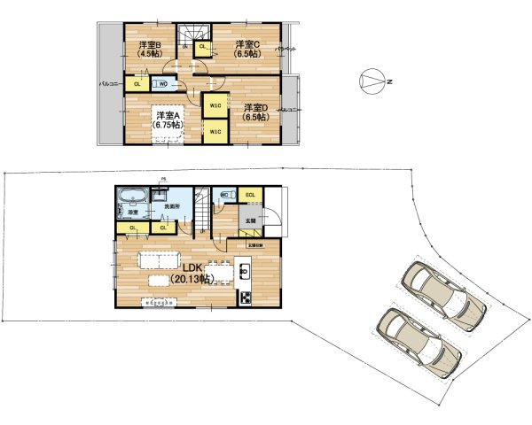 ★京都市西京区松室田中町　第1期　新築一戸建ての間取り|2号地