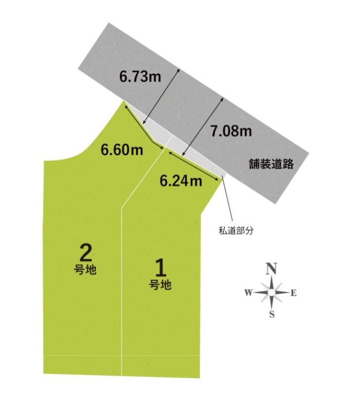京都市西京区松室田中町　第1期　新築一戸建ての区画図|全２区画