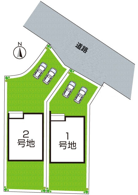 ★京都市西京区松室田中町　第1期　新築一戸建ての区画図|全２区画