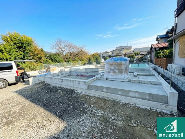 京都市西京区松室田中町　第1期　新築一戸建ての外観|現在の進捗状況です！順調に作業進行中、完成が待ち遠しいです！詳細の間取り等、お気軽にお問い合わせください！
