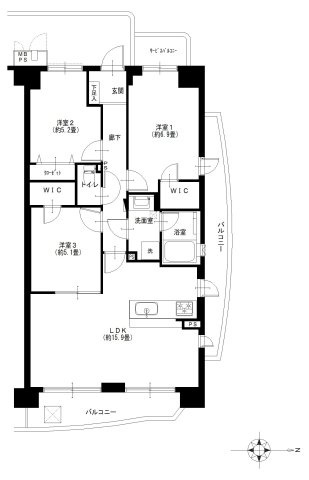 モアクレスト小竹向原の間取り|モアクレスト小竹向原：東向き角部屋！全居室収納付き３ＬＤＫリノベーション物件はフラット３５＆住宅ローン減税利用可能です！