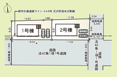 【区画図】 | Cradle garden　米沢市西大通第２　２号棟