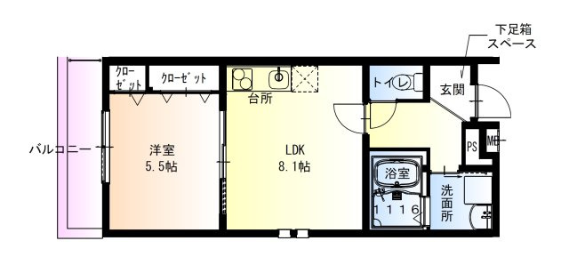 フジパレス和泉大宮駅南Ⅱ番館の間取り